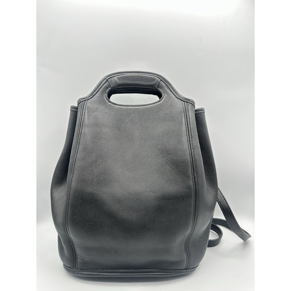 Coach Legacy Vtg 9994 Drawstring Backpack Bucket Bag Black Leather Made in USA